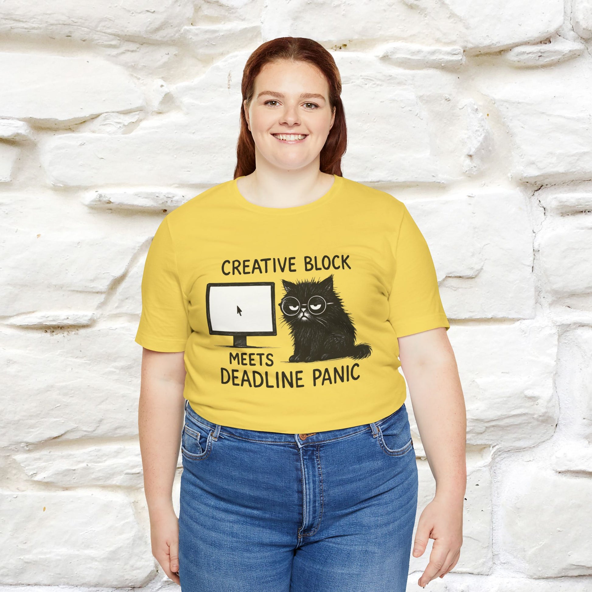 "Creative Block Meets Deadline..." |Cat T-Shirt | Nunu&Miao Studio - Nunu&Miao Studio