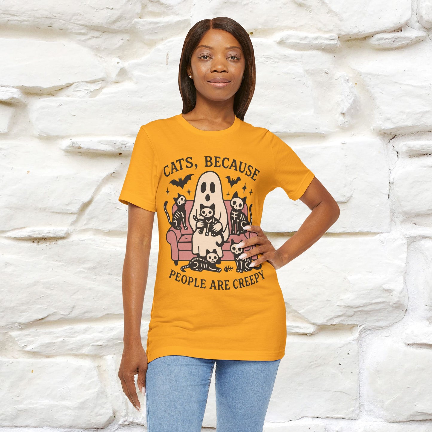 "Cat Because People Are Creepy" Halloween Cat T-shirt |Nunu&Miao Studio - Nunu&Miao Studio