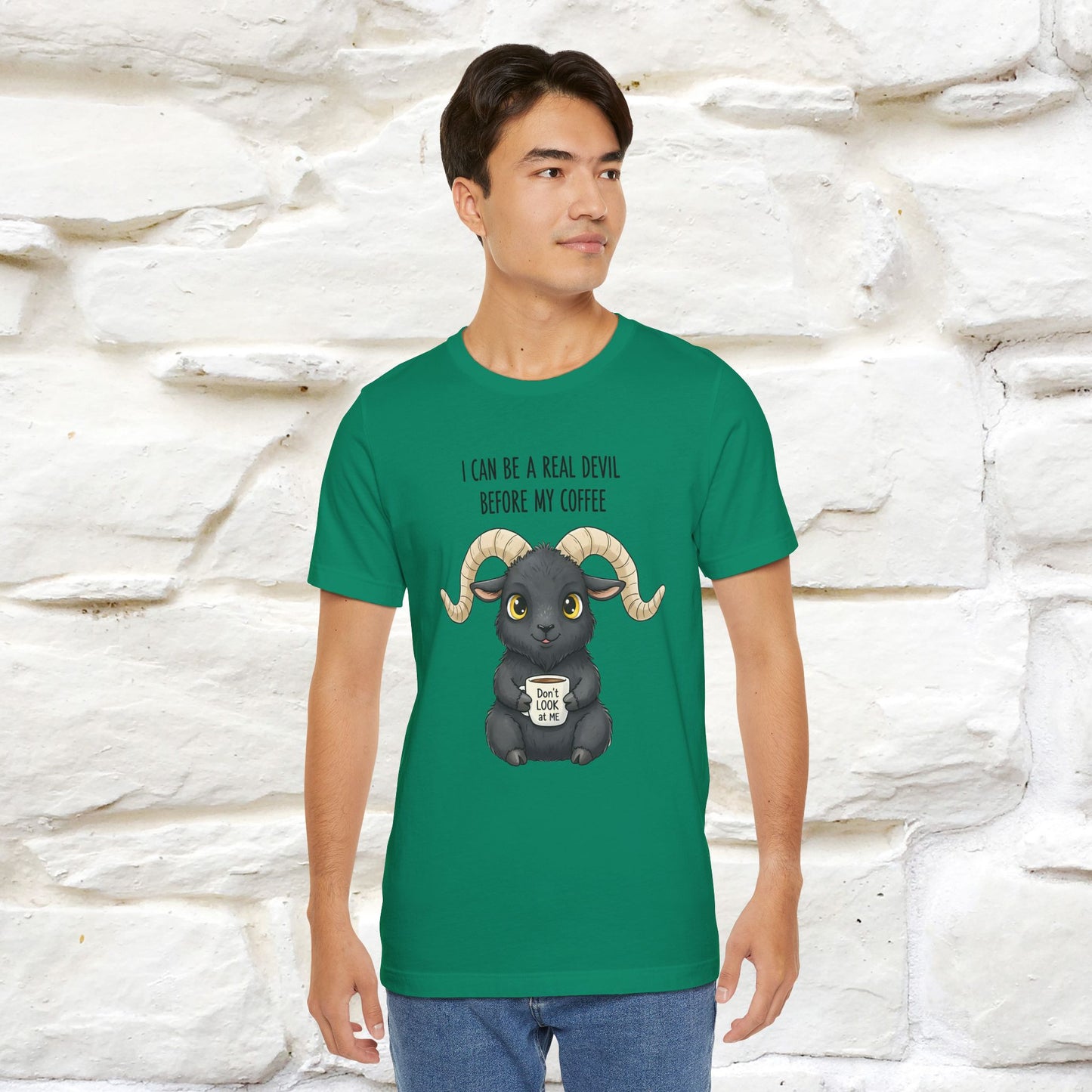 "I Can Be a Real Devil Before My Coffe" Funny T-shirt |Nunu&Miao Studio - Nunu&Miao Studio