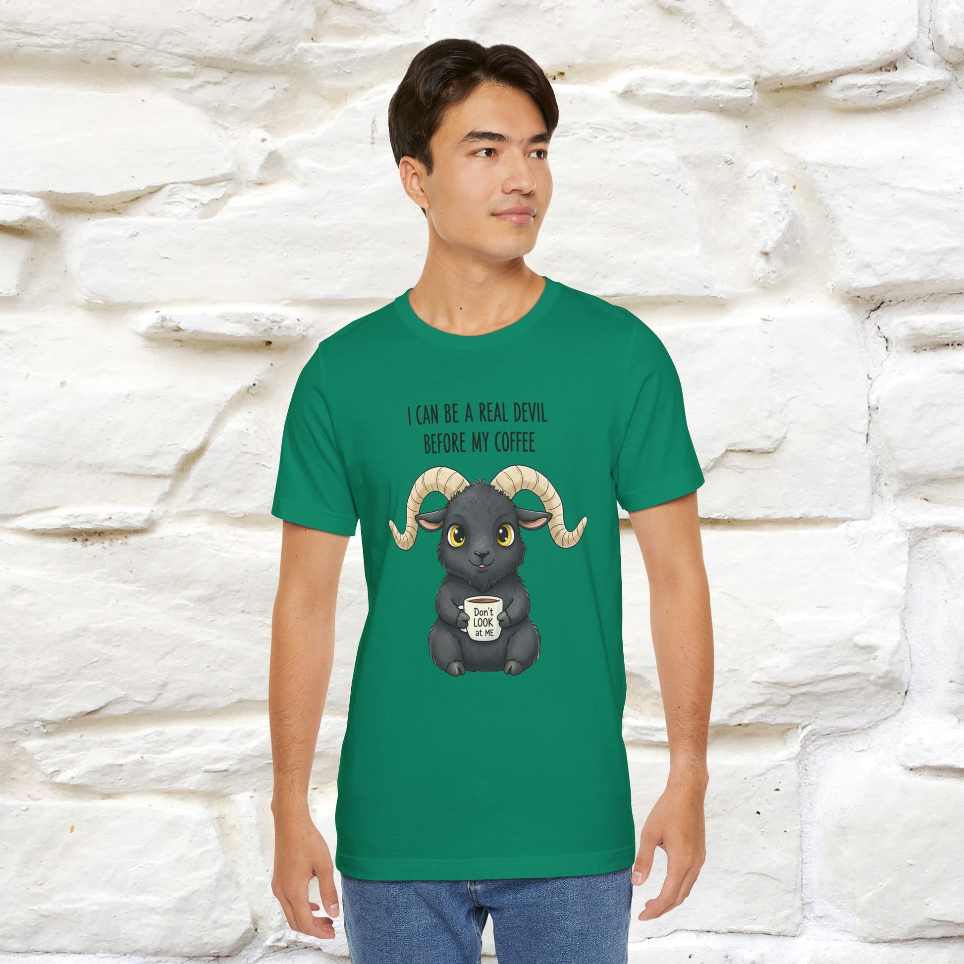 "I Can Be a Real Devil Before My Coffe" Funny T-shirt |Nunu&Miao Studio - Nunu&Miao Studio