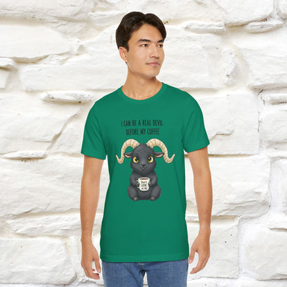 "I Can Be a Real Devil Before My Coffe" Funny T-shirt |Nunu&Miao Studio - Nunu&Miao Studio