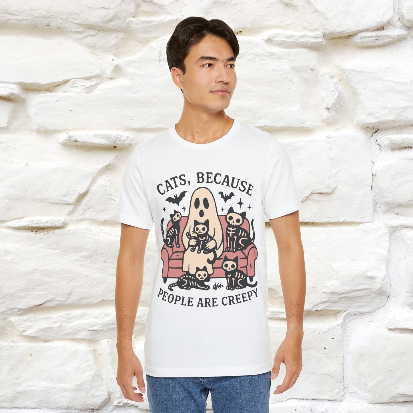 "Cat Because People Are Creepy" Halloween Cat T-shirt |Nunu&Miao Studio - Nunu&Miao Studio