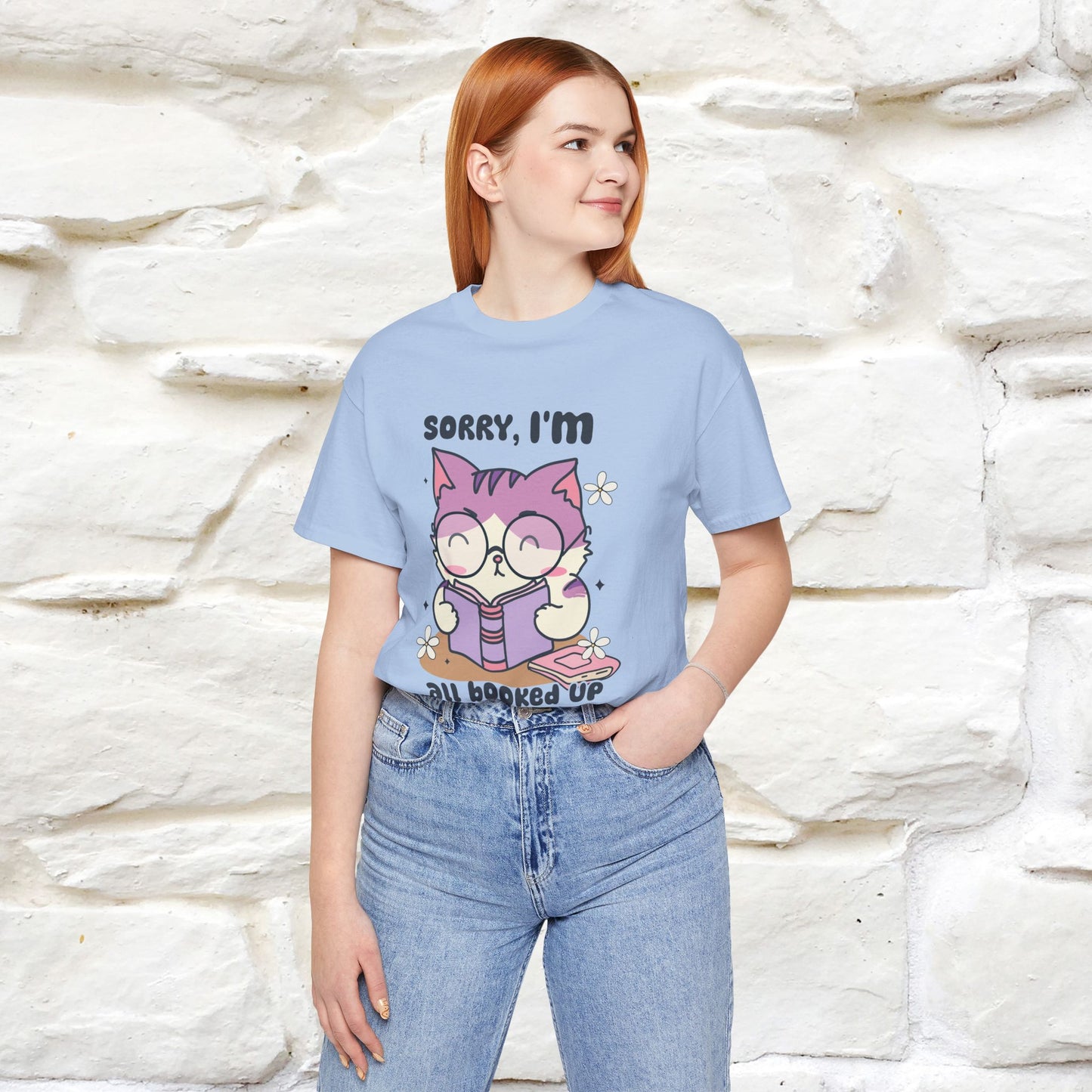 ''Sorry I am All Booked Up| Cute Cat T-Shirt |Nunu&Miao Studio - Nunu&Miao Studio