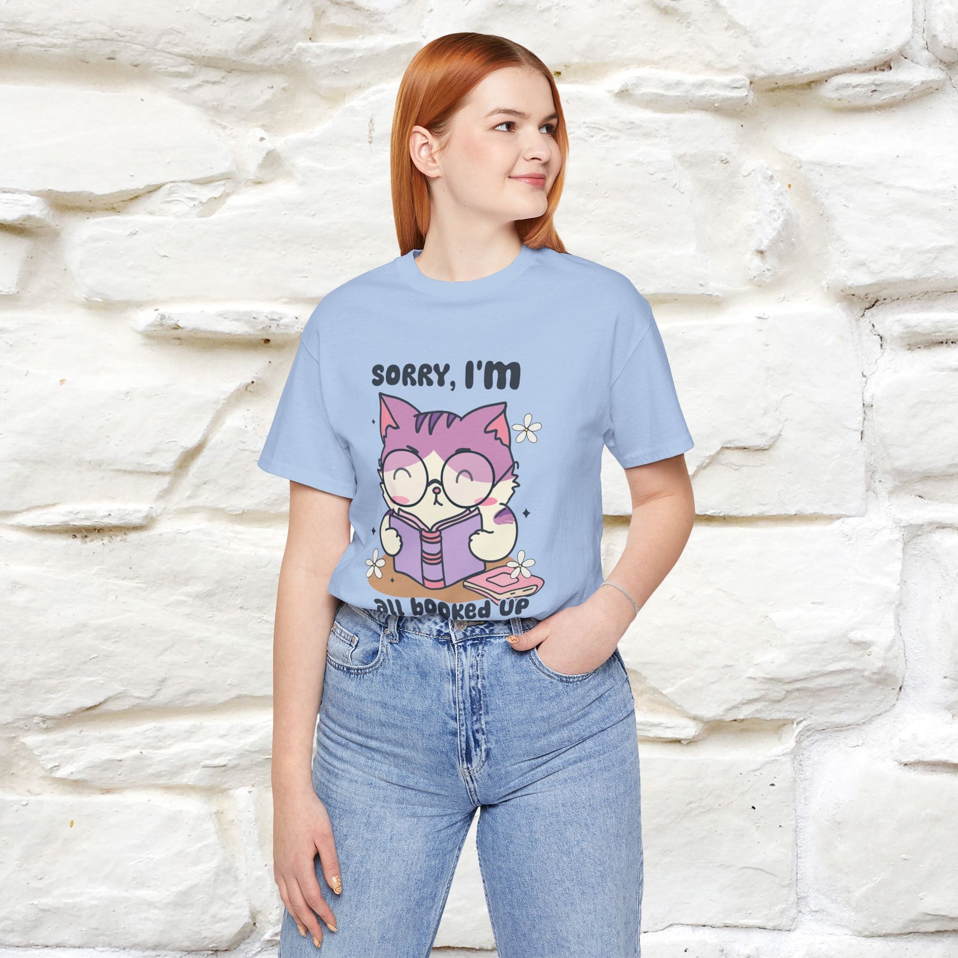 ''Sorry I am All Booked Up| Cute Cat T-Shirt |Nunu&Miao Studio - Nunu&Miao Studio