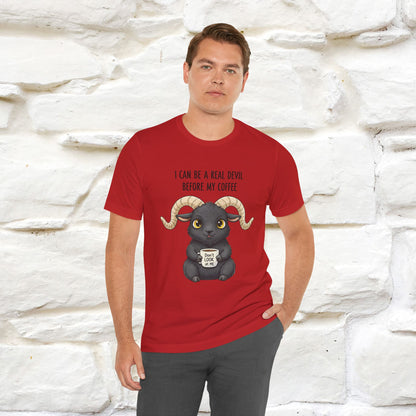 "I Can Be a Real Devil Before My Coffe" Funny T-shirt |Nunu&Miao Studio