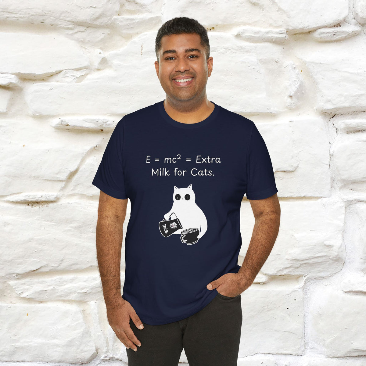 ''E = mc² = Extra Milk for Cats.''| Funny T-Shirt | Nunu&Miao Studio