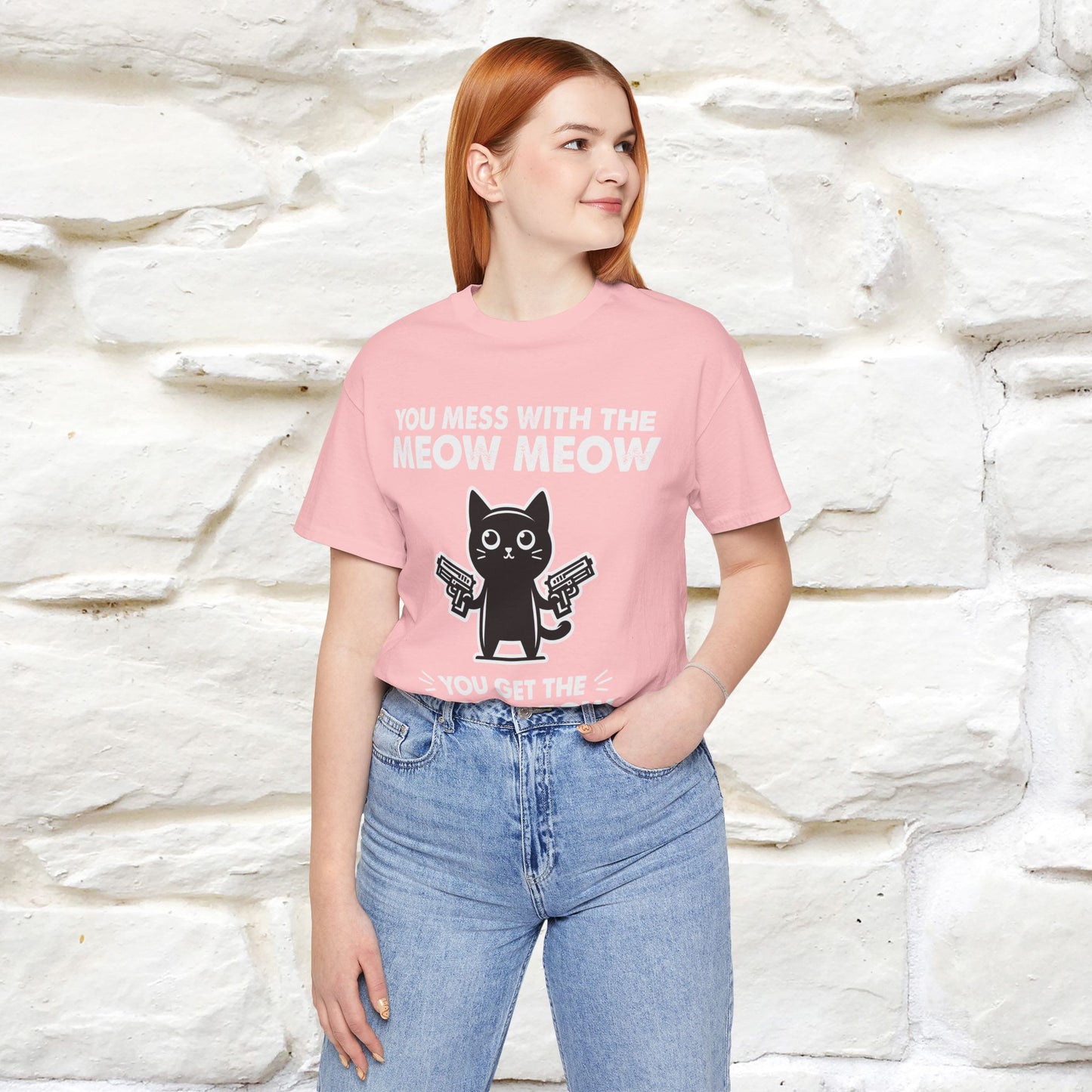 "You Mess With The Meow Meow, You Get The Peow Peow" Cat T-shirt |Nunu&Miao Studio - Nunu&Miao Studio