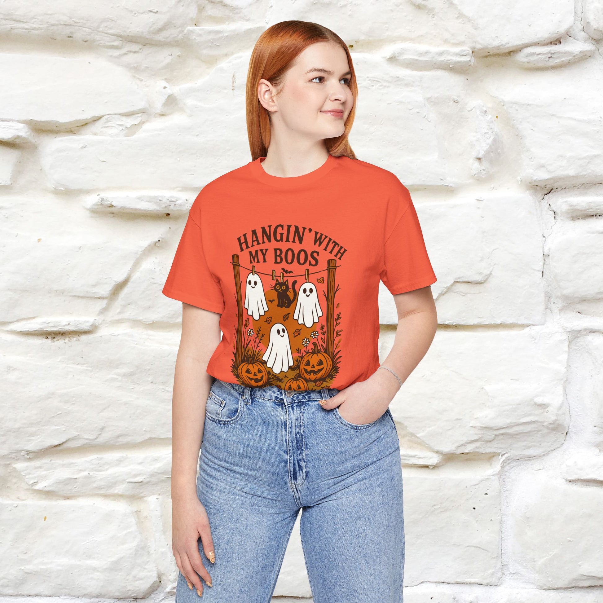"Hanging With My Boos" Halloween Cat T-shirt |Nunu&Miao Studio - Nunu&Miao Studio