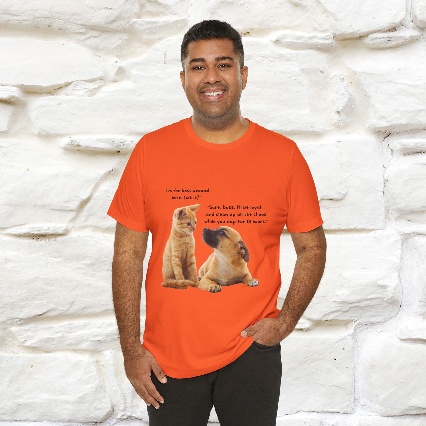 ''I am The Boss Here'' Funny Cat T-shirt for Men and Women  100% Cotton* - Nunu&Miao Studio