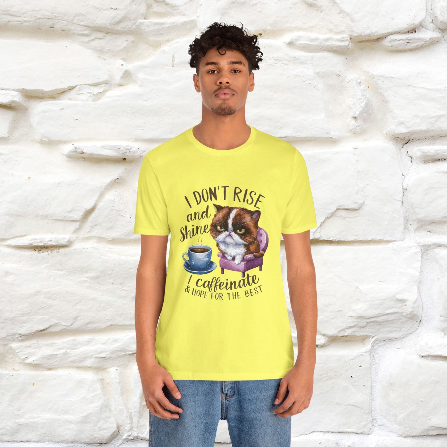 I Don’t Rise and Shine, I Caffeinate ....| Funny Cat T-Shirt| Nunu&Miao Studio - Nunu&Miao Studio