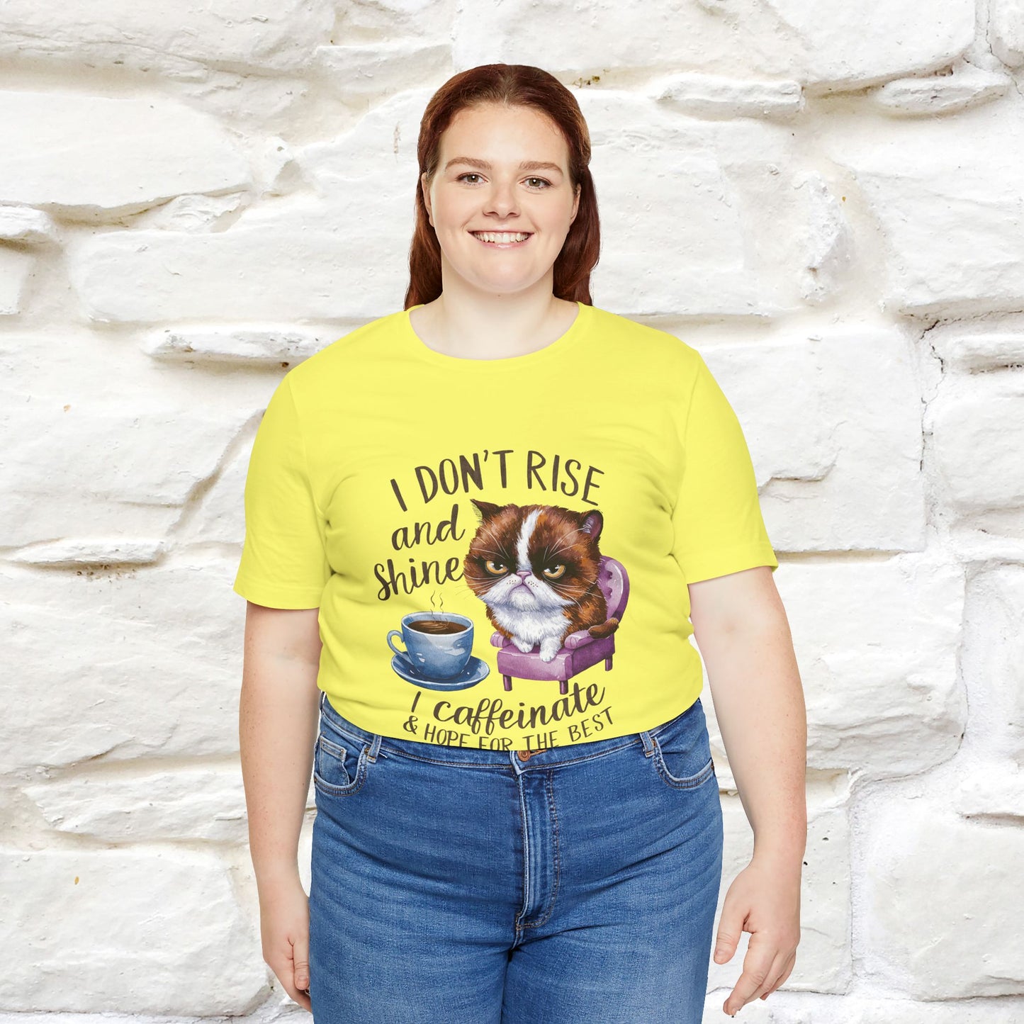 I Don’t Rise and Shine, I Caffeinate ....| Funny Cat T-Shirt| Nunu&Miao Studio - Nunu&Miao Studio