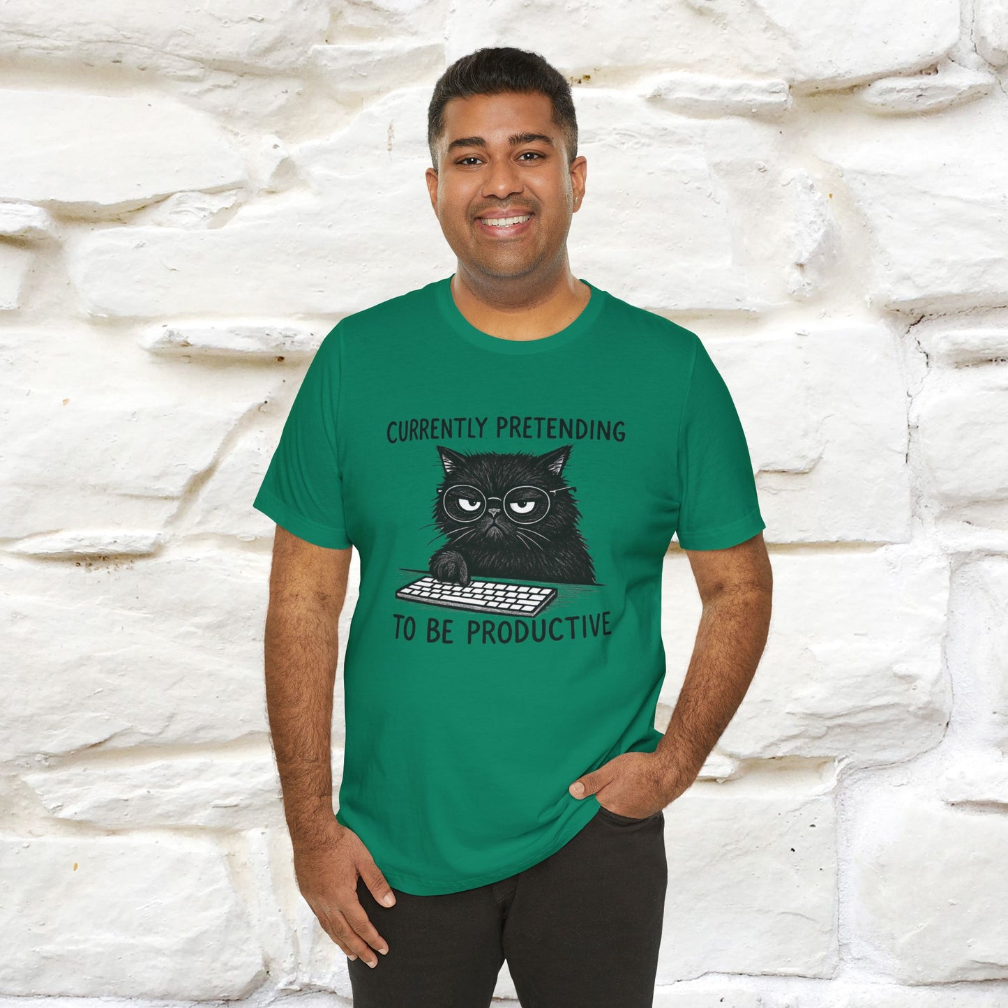 "Currently Pretending To Be Productive" |Cat T-Shirt | Nunu&Miao Studio - Nunu&Miao Studio