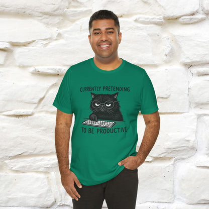 "Currently Pretending To Be Productive" |Cat T-Shirt | Nunu&Miao Studio - Nunu&Miao Studio