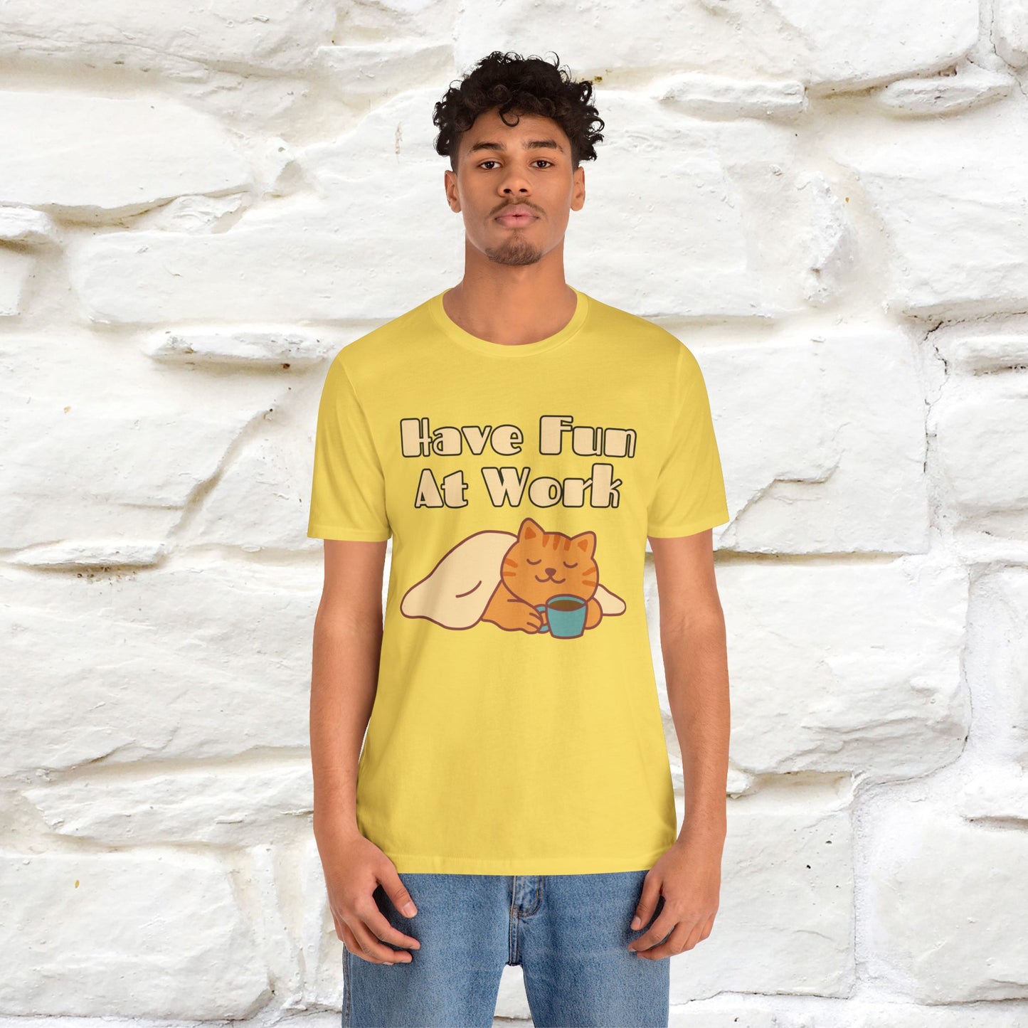 "Have Fun At Work" Cat T-shirt |Nunu&Miao Studio - Nunu&Miao Studio