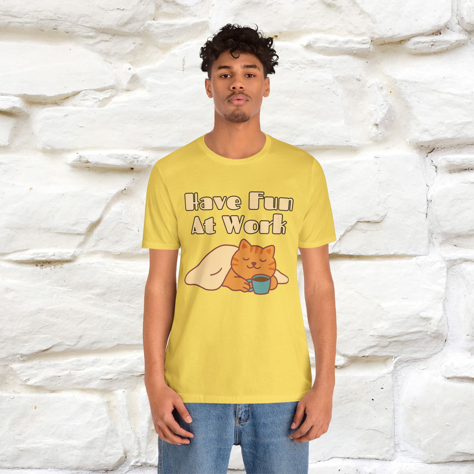 "Have Fun At Work" Cat T-shirt |Nunu&Miao Studio - Nunu&Miao Studio