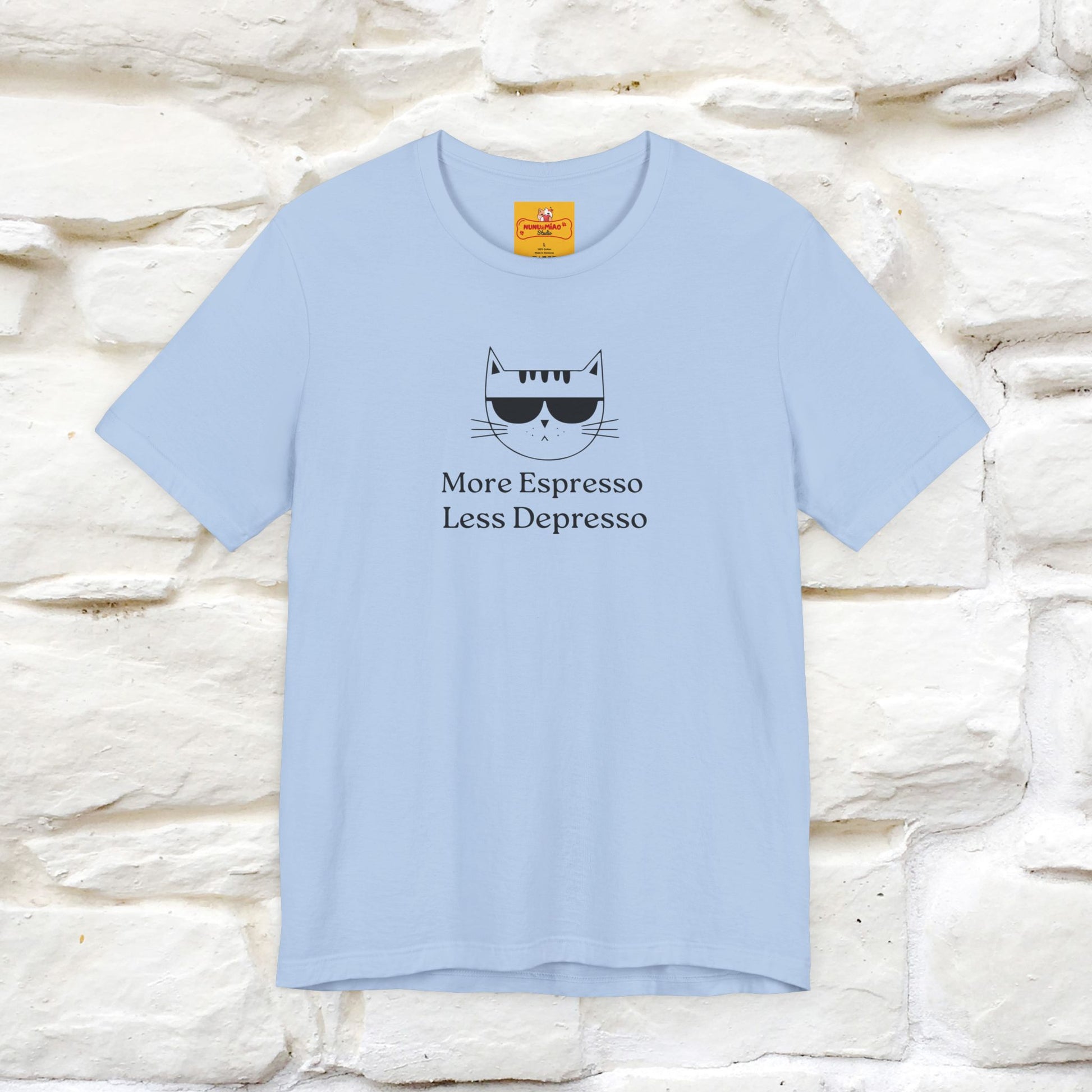 "More Espresso Less Depresso" |Cat T-Shirt | Nunu&Miao Studio - Nunu&Miao Studio