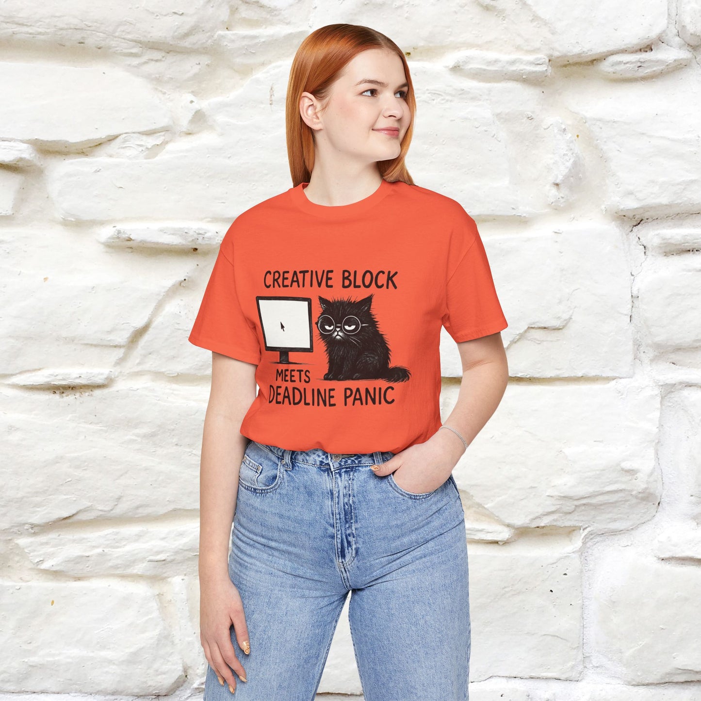"Creative Block Meets Deadline..." |Cat T-Shirt | Nunu&Miao Studio - Nunu&Miao Studio