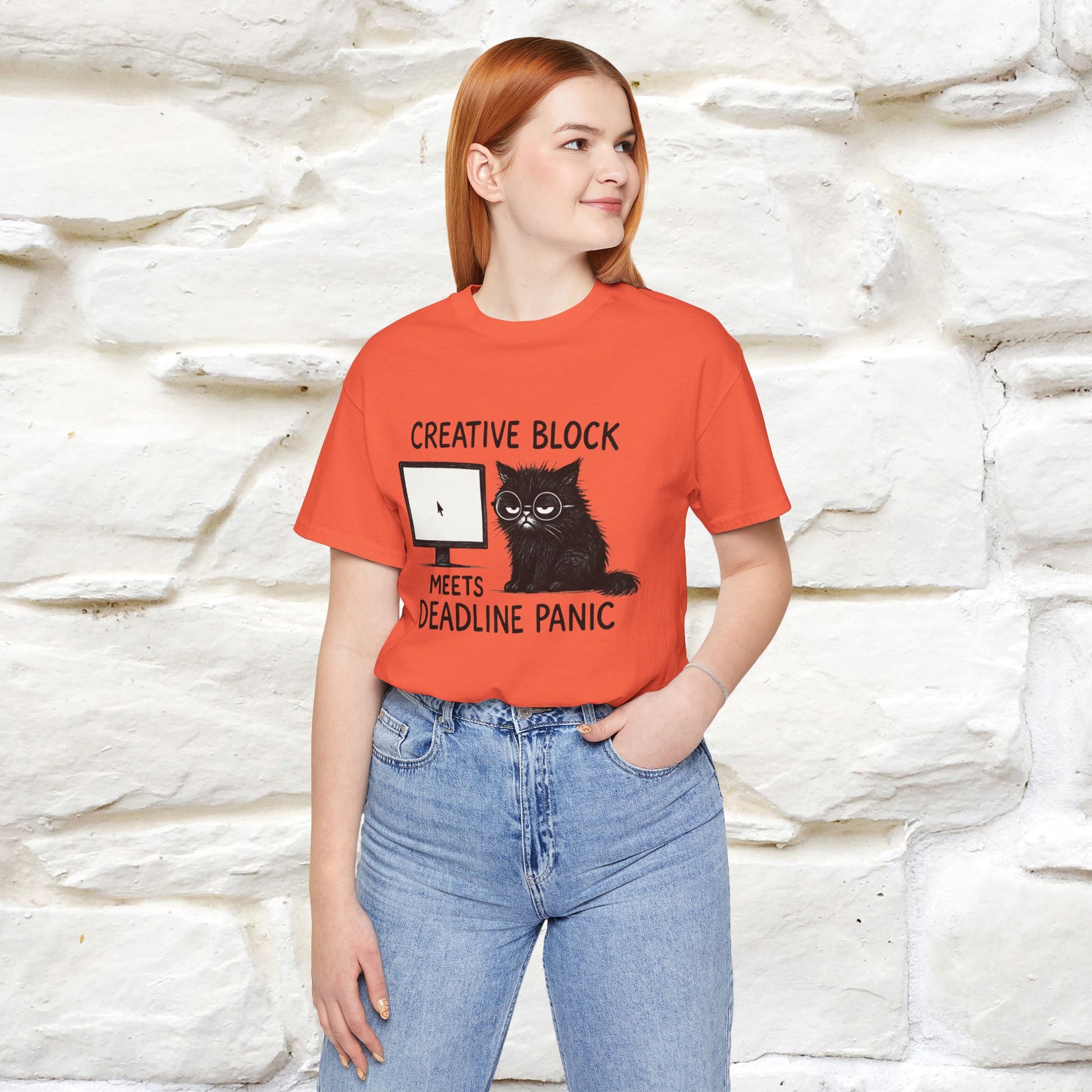 "Creative Block Meets Deadline..." |Cat T-Shirt | Nunu&Miao Studio - Nunu&Miao Studio