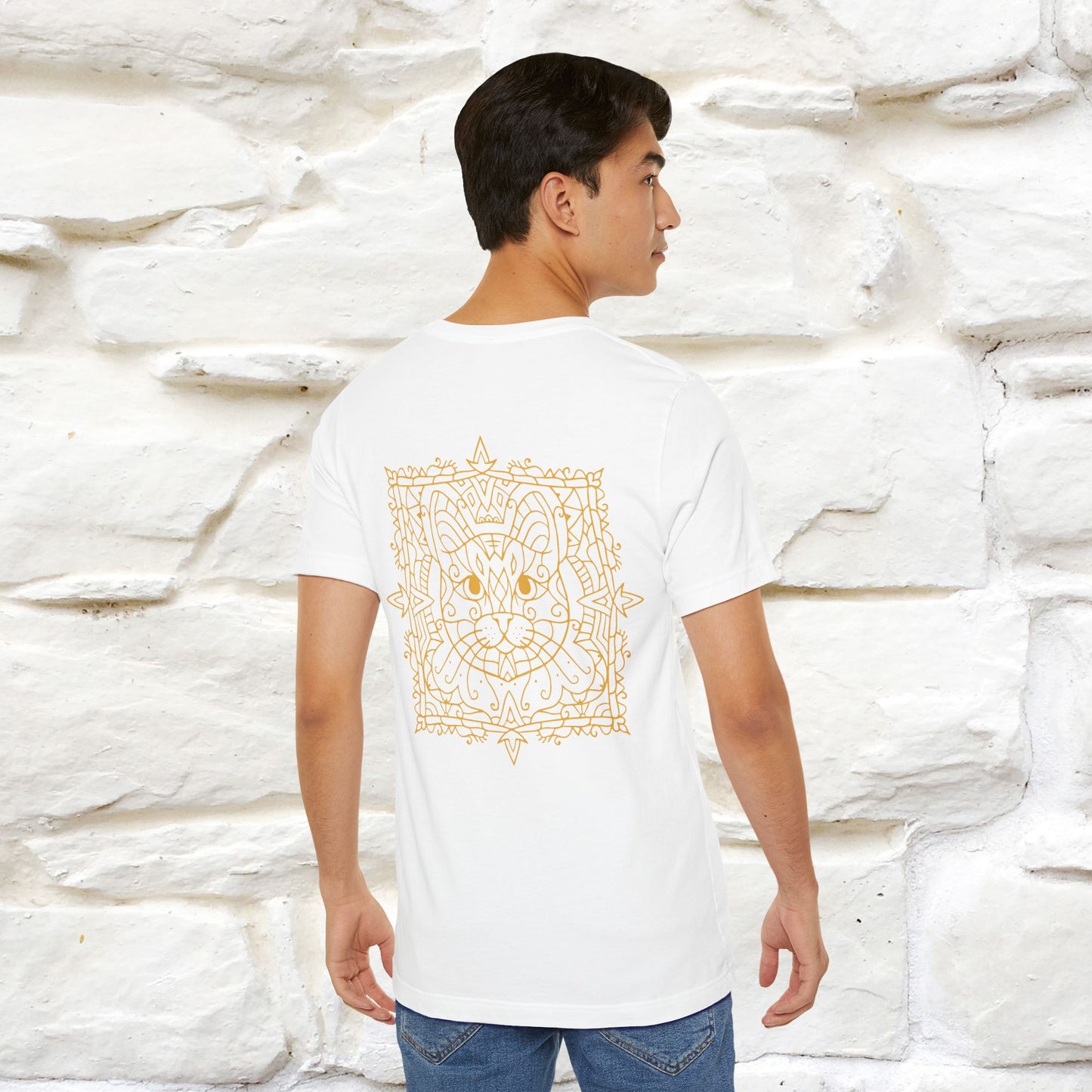 "Mandala Cat'' Cat T-Shirt Front and Back Design | Nunu&Miao Studio - Nunu&Miao Studio