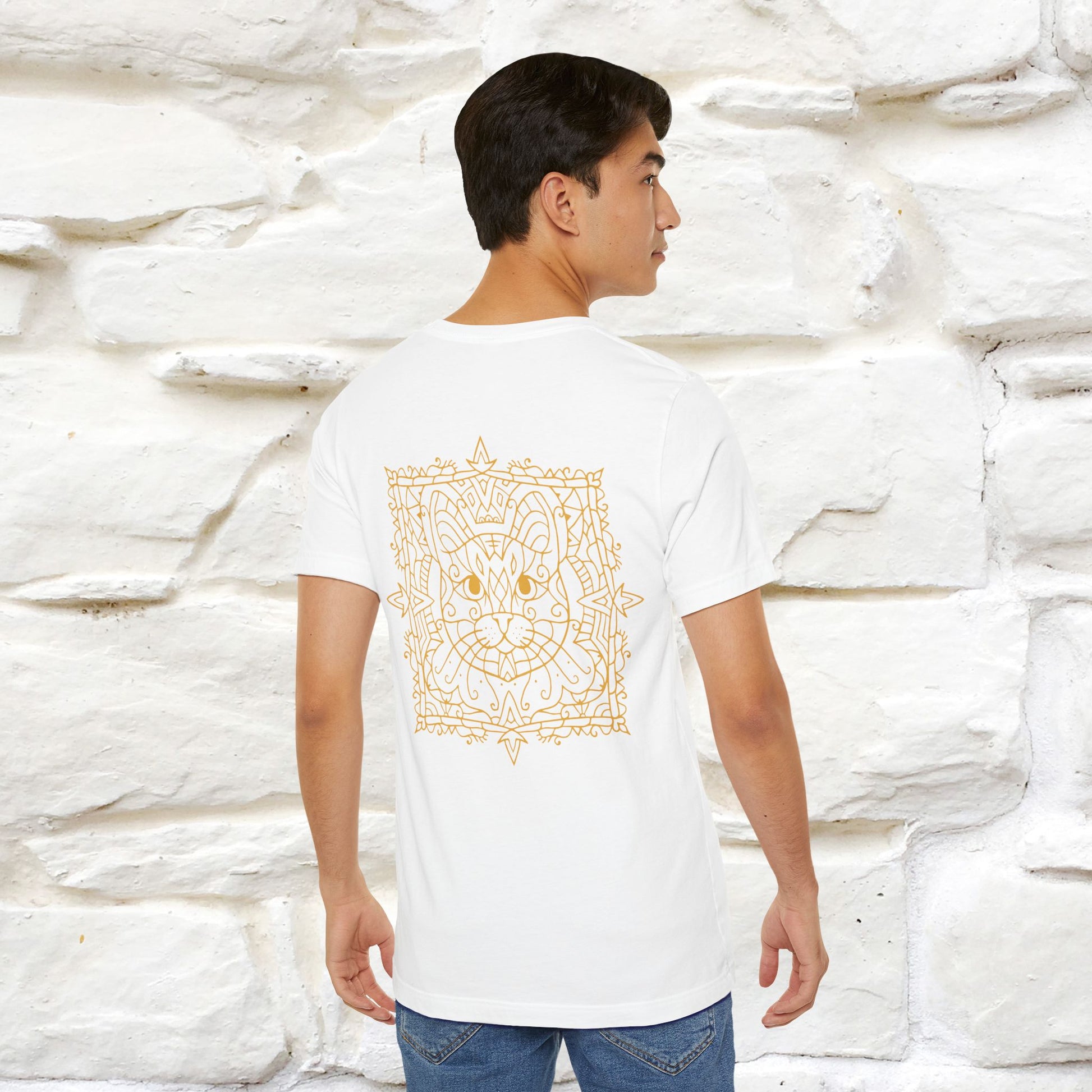 "Mandala Cat'' Cat T-Shirt Front and Back Design | Nunu&Miao Studio - Nunu&Miao Studio