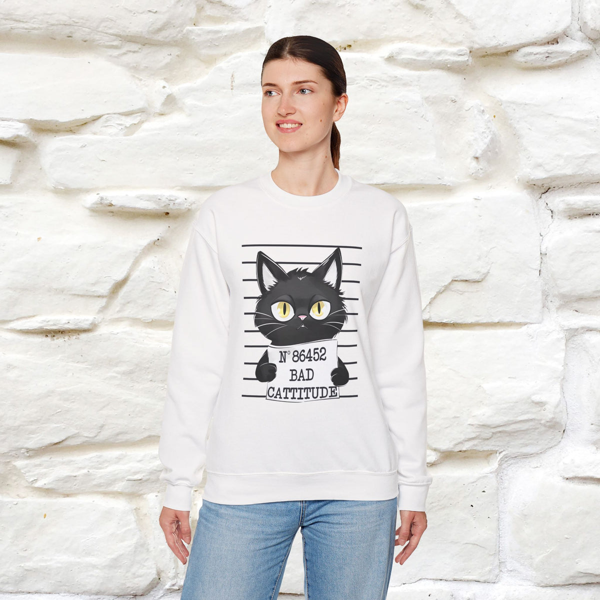 ''Bad Cattitude'' |Cat Sweatshirt | Nunu&Miao Studio
