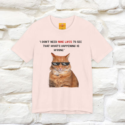 "“I don’t need nine lives....” " Cat T-shirt | Front & Back Design |Nunu&Miao Studio - Nunu&Miao Studio