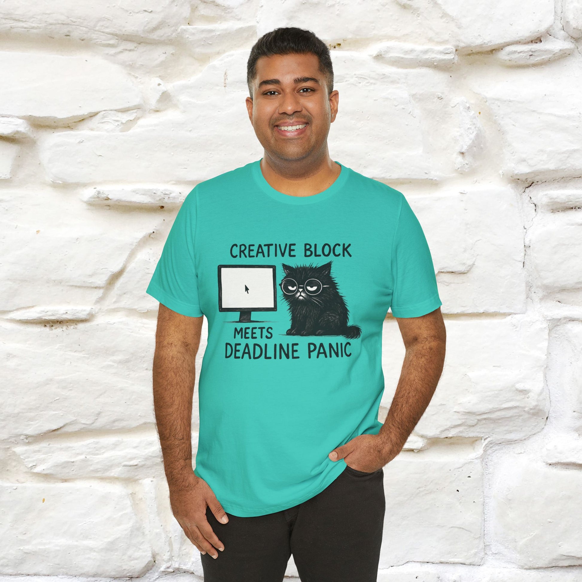 "Creative Block Meets Deadline..." |Cat T-Shirt | Nunu&Miao Studio - Nunu&Miao Studio