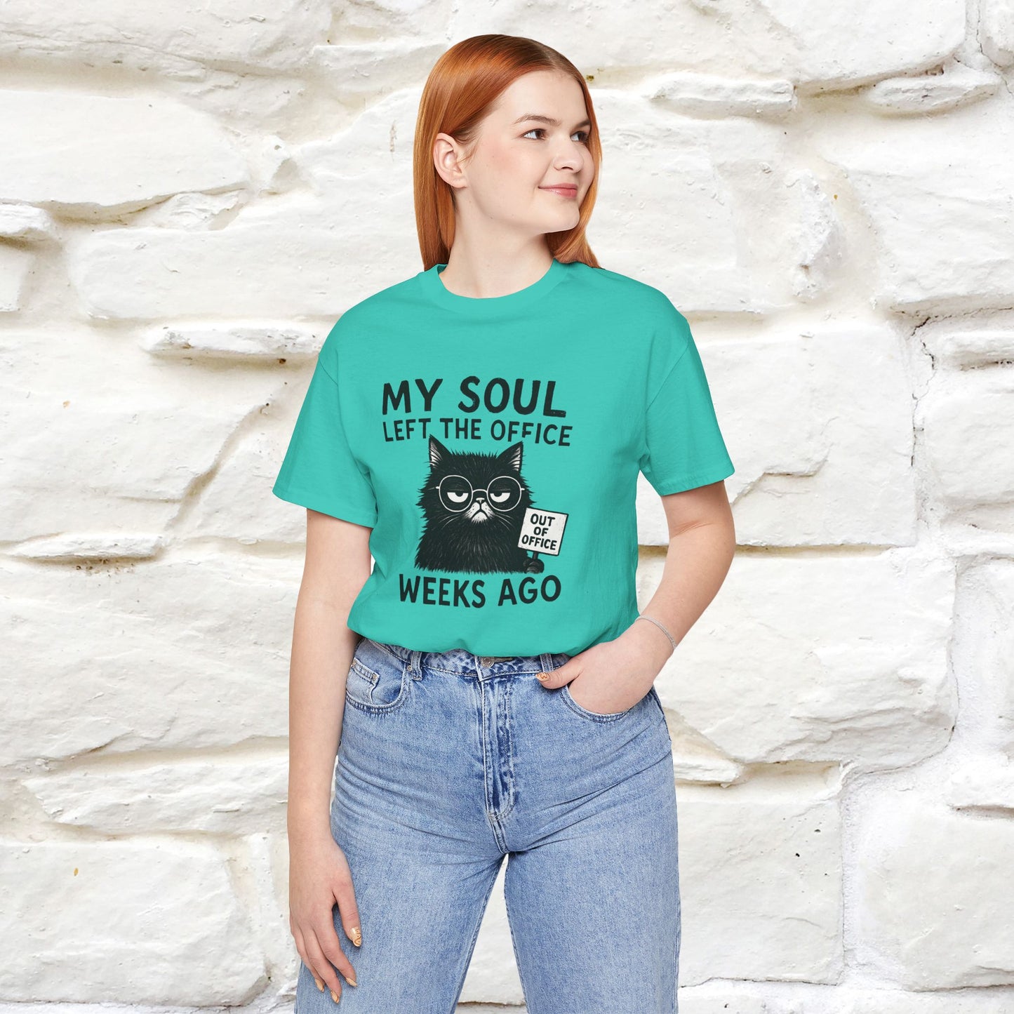 "My Soul Left The Office..." |Funny Cat T-Shirt | Nunu&Miao Studio - Nunu&Miao Studio