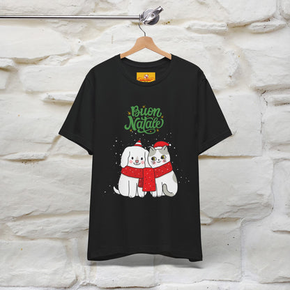 ''Buon Natale Cat and Dog'' Christmas T-shirt  | Nunu&Miao Studio - Nunu&Miao Studio