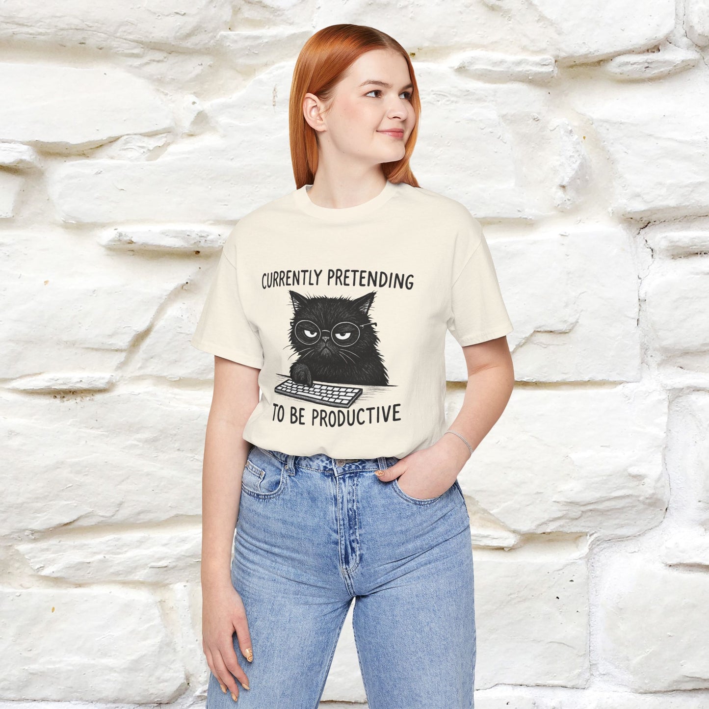 "Currently Pretending To Be Productive" |Cat T-Shirt | Nunu&Miao Studio - Nunu&Miao Studio