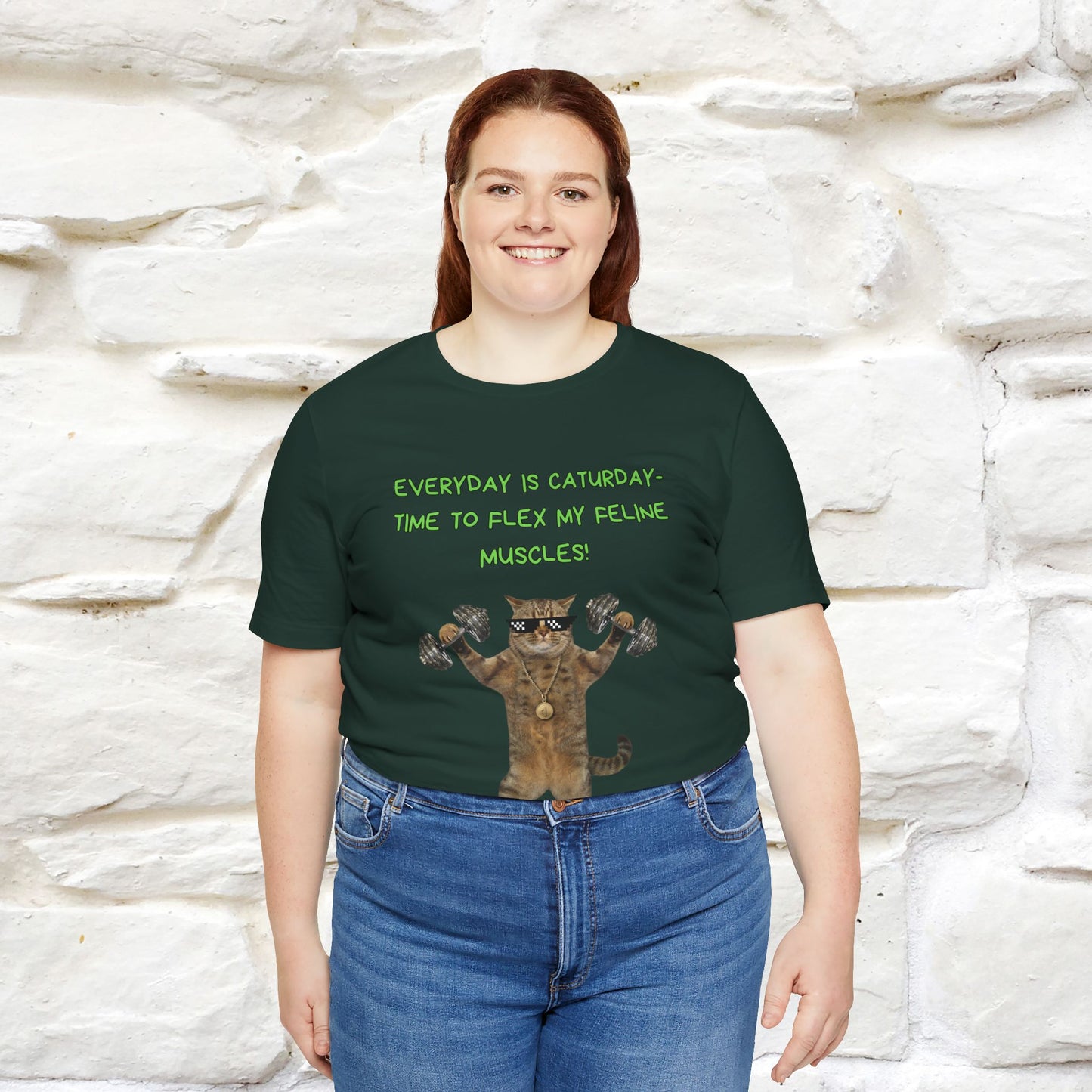 "Everyday Is Caturday – Flex My Feline Muscle"| Funny Cat T-Shirt  |Nunu&Miao Sudio - Nunu&Miao Studio