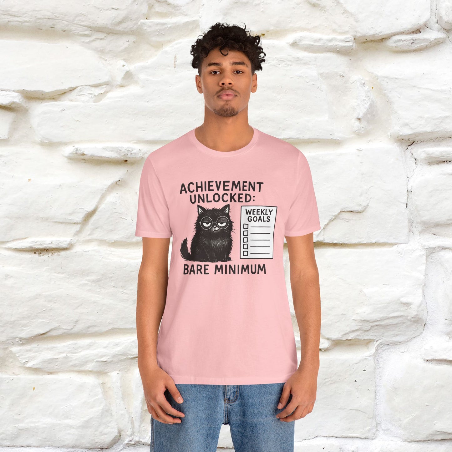 "Achievement Unlocked Bare Minimum." |Cat T-Shirt | Nunu&Miao Studio - Nunu&Miao Studio