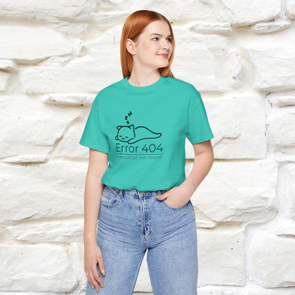 ''Error 404 Motivation Not Found'' Cat T-Shirt Front and Back Design | Nunu&Miao Studio - Nunu&Miao Studio