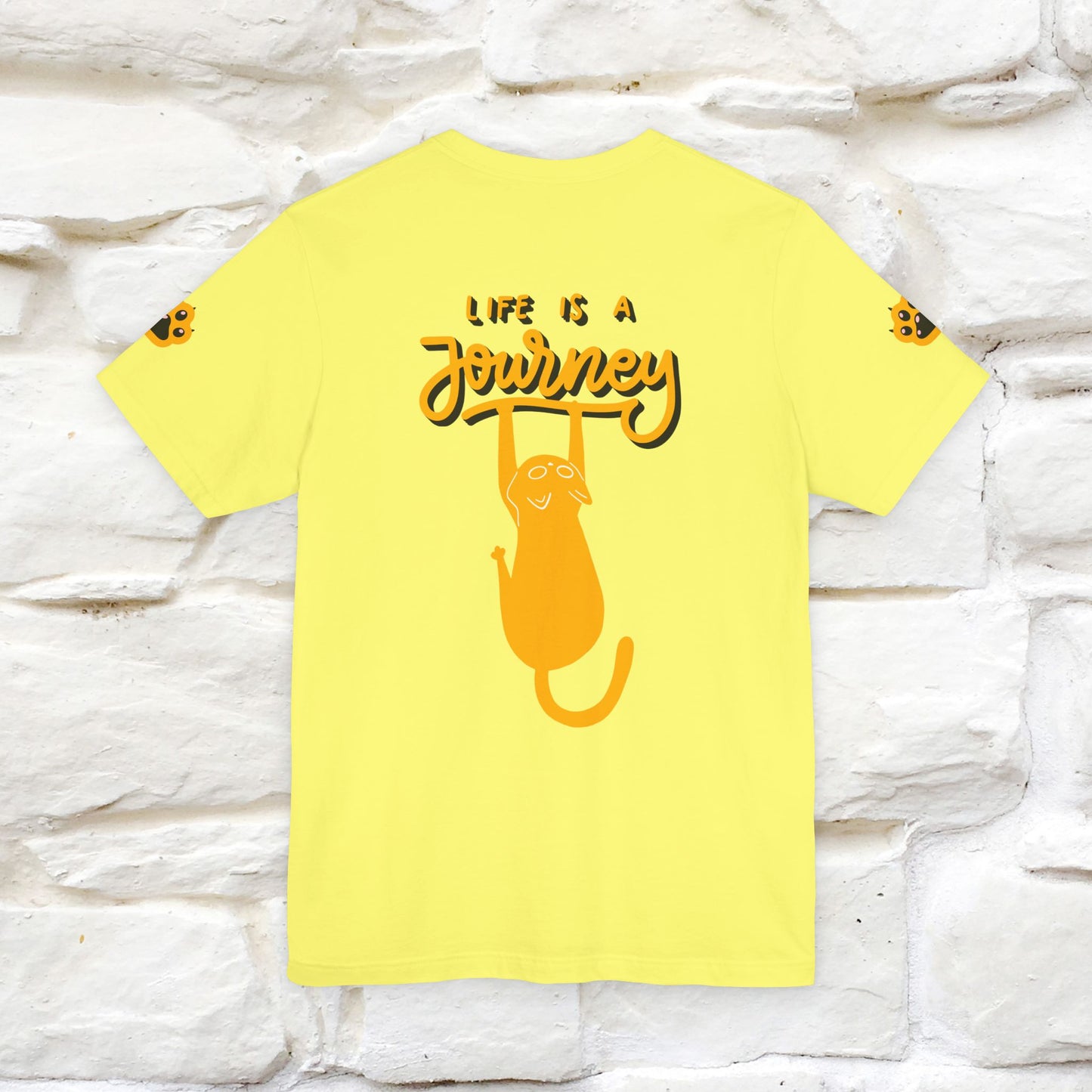 "Life Is A Journey'' Cat T-Shirt | Front & Back Design | Nunu&Miao Studio - Nunu&Miao Studio
