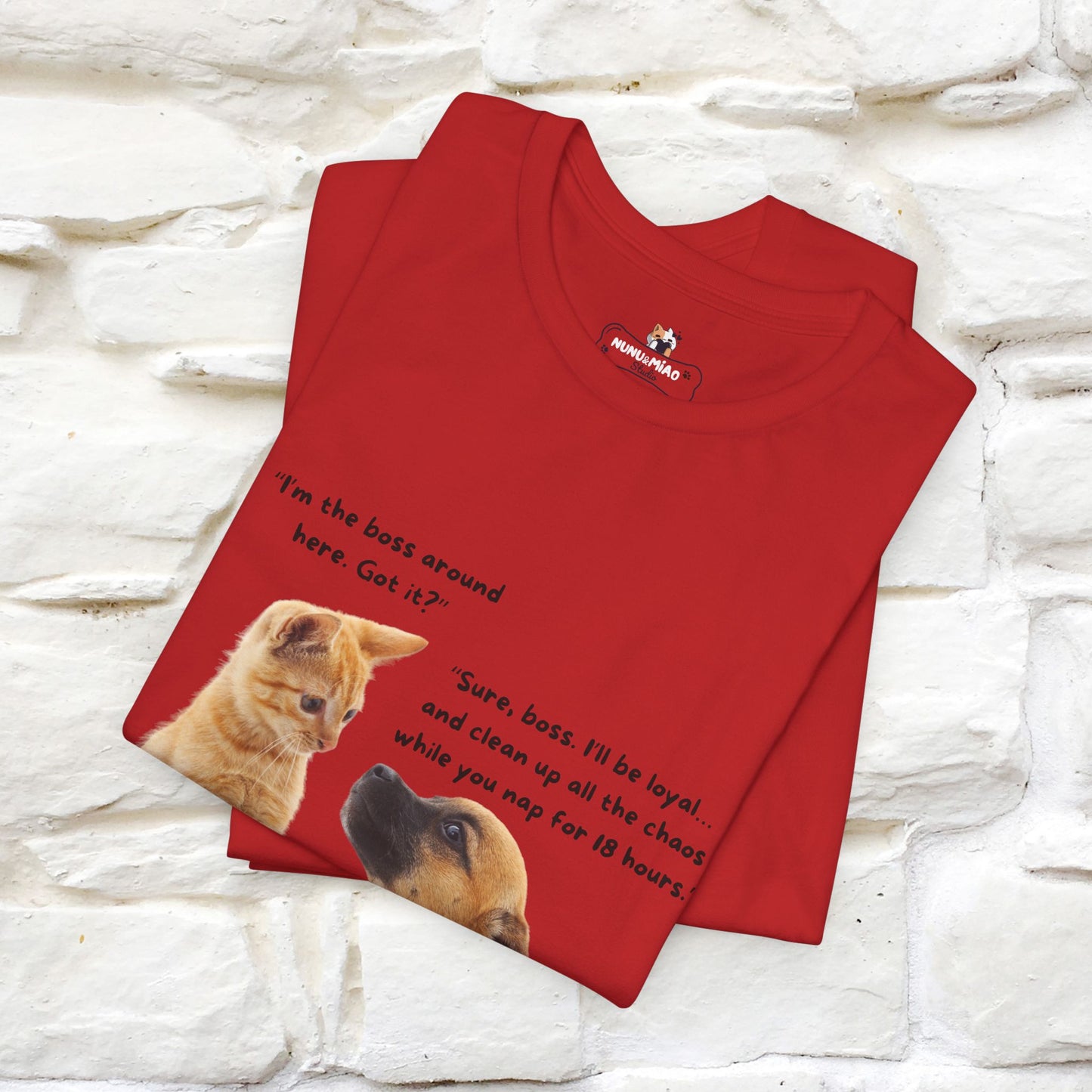 ''I am The Boss Here'' Funny Cat T-shirt for Men and Women  100% Cotton* - Nunu&Miao Studio