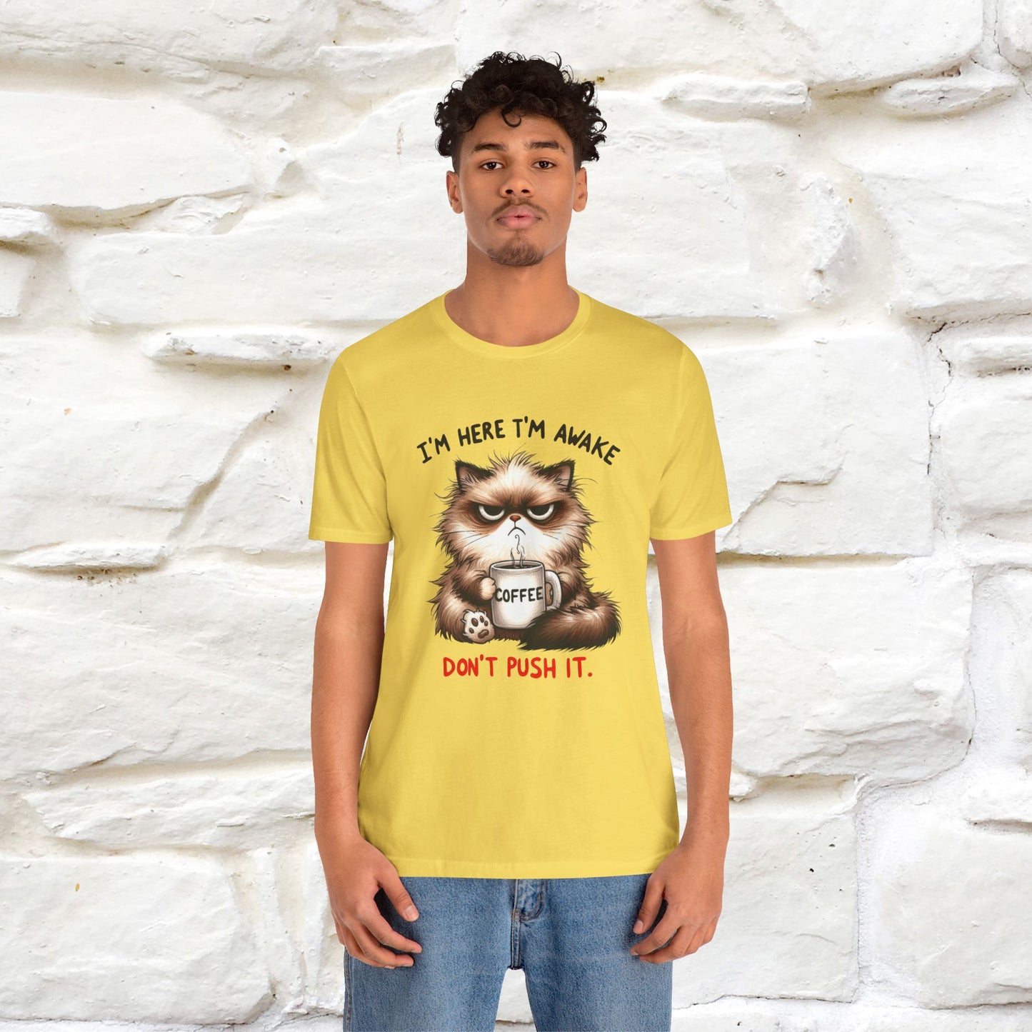 "I'am Here I'am Awake...Don't Push It" |Sarcastic Cat T-Shirt | Nunu&Miao Studio - Nunu&Miao Studio