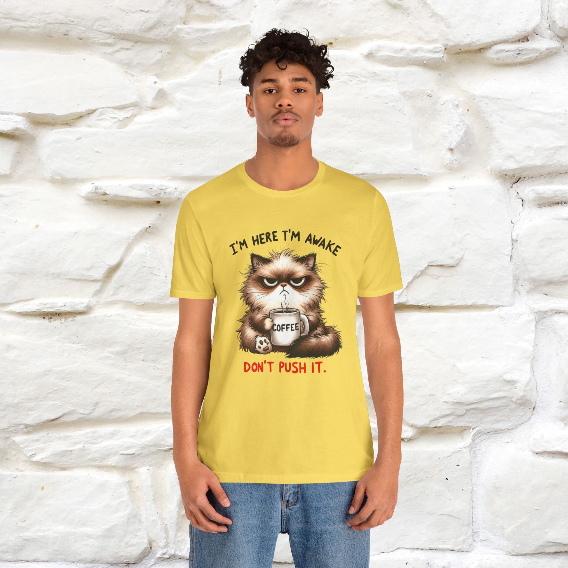 "I'am Here I'am Awake...Don't Push It" |Sarcastic Cat T-Shirt | Nunu&Miao Studio - Nunu&Miao Studio