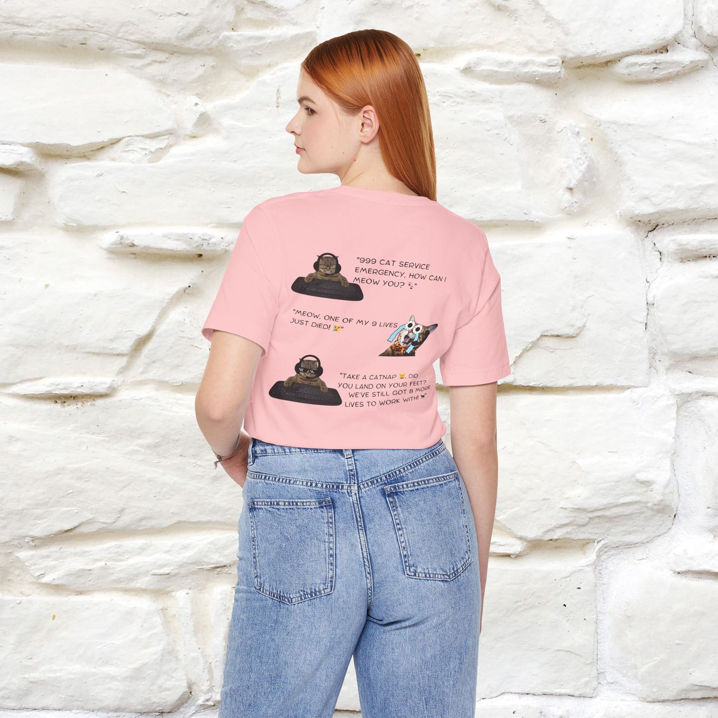 ''911 Emergency'' | Front & Back Design | Cat T-Shirt | Nunu&Miao Studio - Nunu&Miao Studio