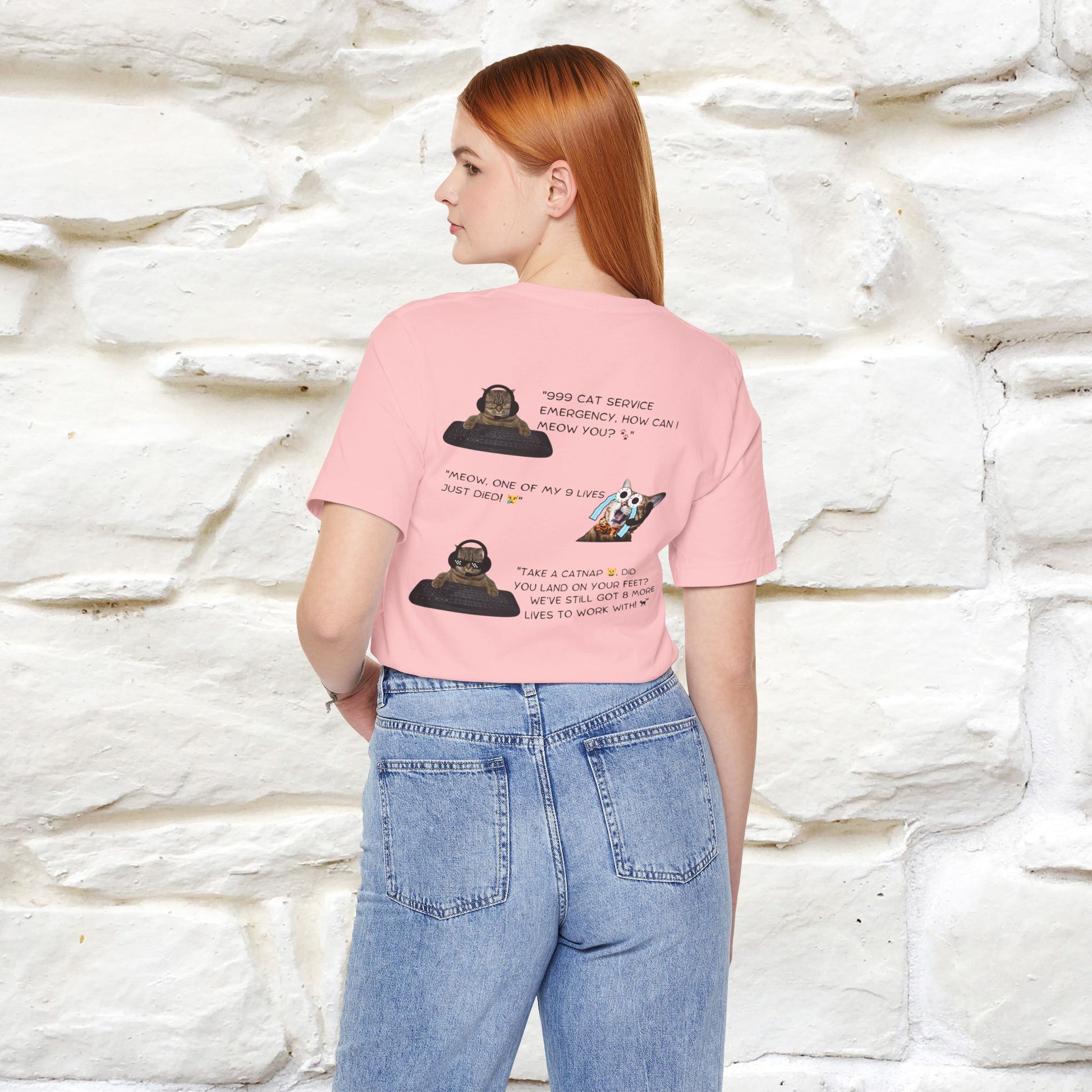 ''911 Emergency'' | Front & Back Design | Cat T-Shirt | Nunu&Miao Studio - Nunu&Miao Studio