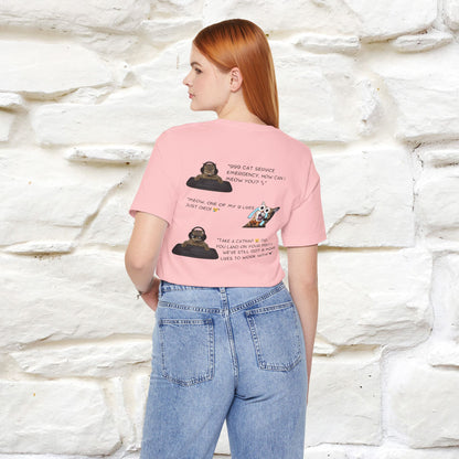 ''911 Emergency'' | Front & Back Design | Cat T-Shirt | Nunu&Miao Studio - Nunu&Miao Studio