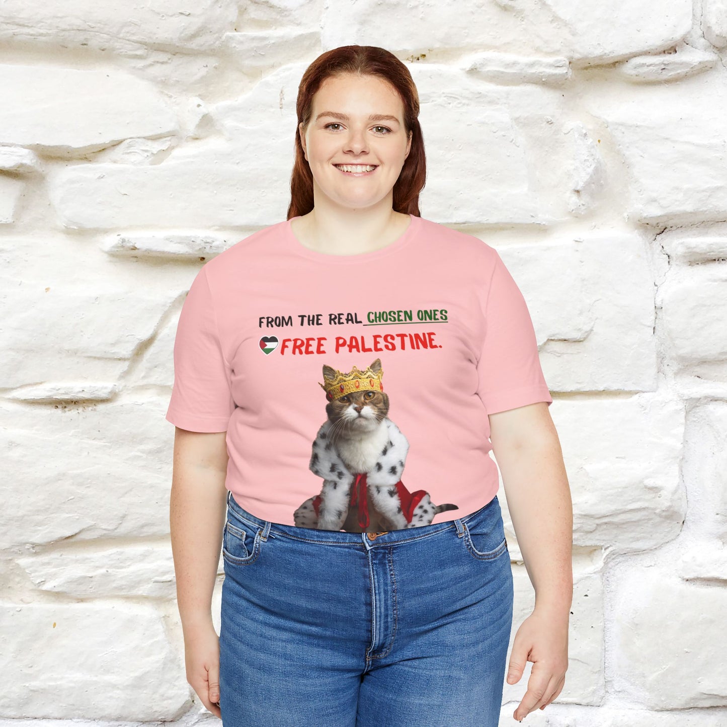 "From the real chosen ones  Free Palestine." Cat T-shirt |Nunu&Miao Studio - Nunu&Miao Studio