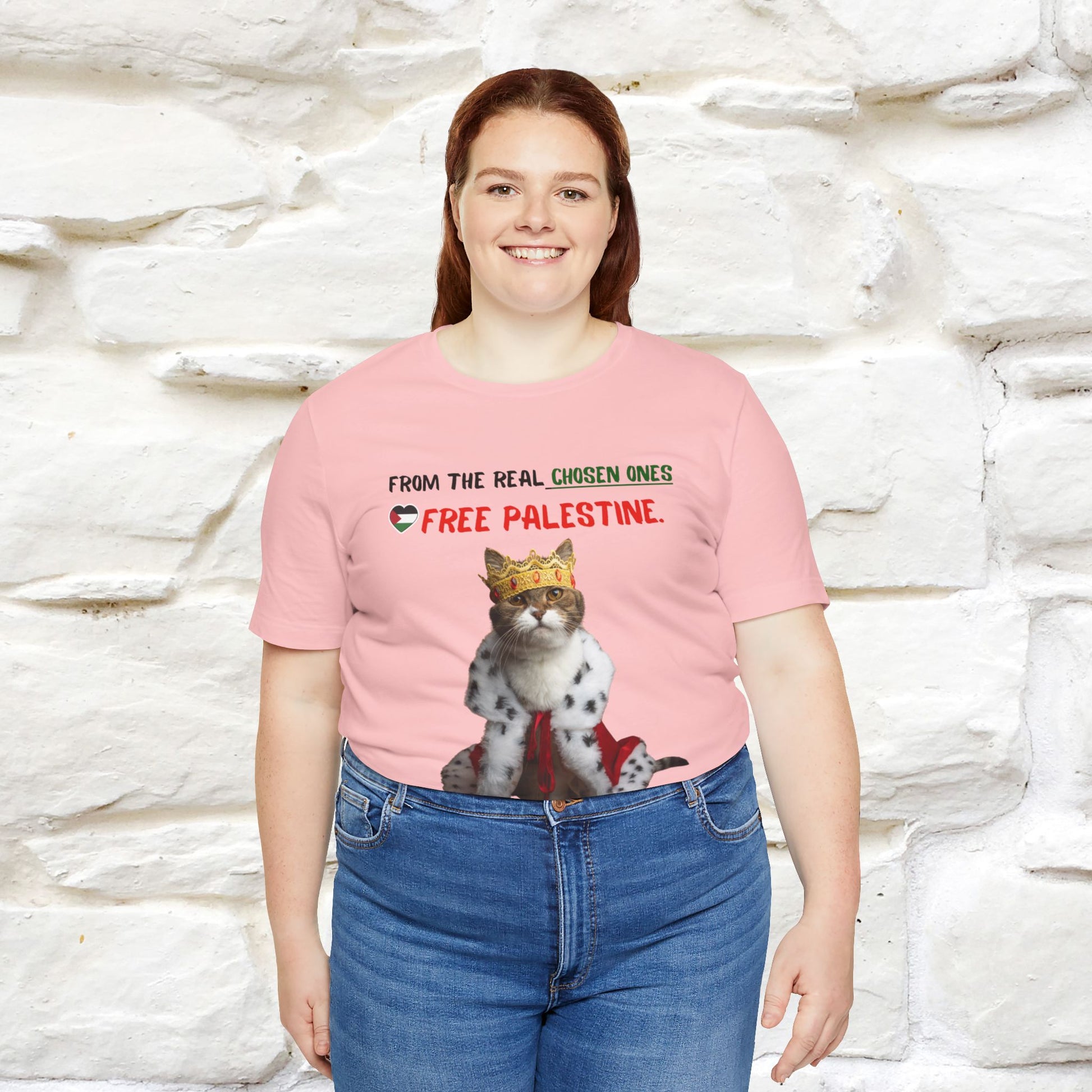 "From the real chosen ones  Free Palestine." Cat T-shirt |Nunu&Miao Studio - Nunu&Miao Studio
