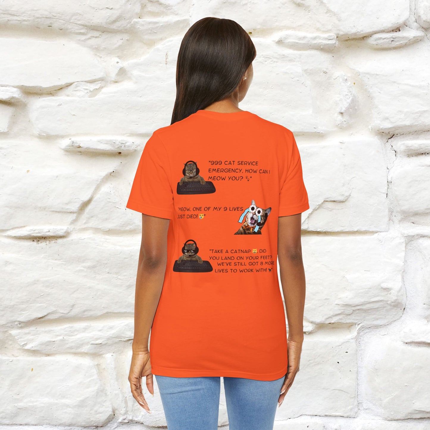 ''911 Emergency'' | Front & Back Design | Cat T-Shirt | Nunu&Miao Studio - Nunu&Miao Studio