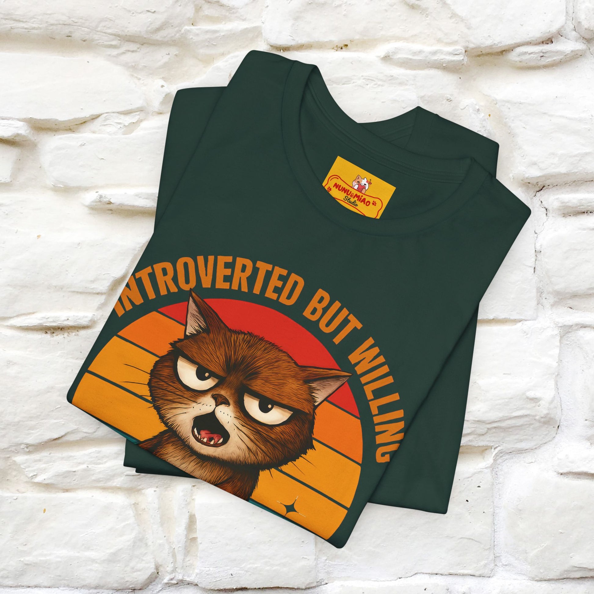 "Introverted But Willing To Discuss Cats" Antisocial Cat T-shirt |Nunu&Miao Studio - Nunu&Miao Studio