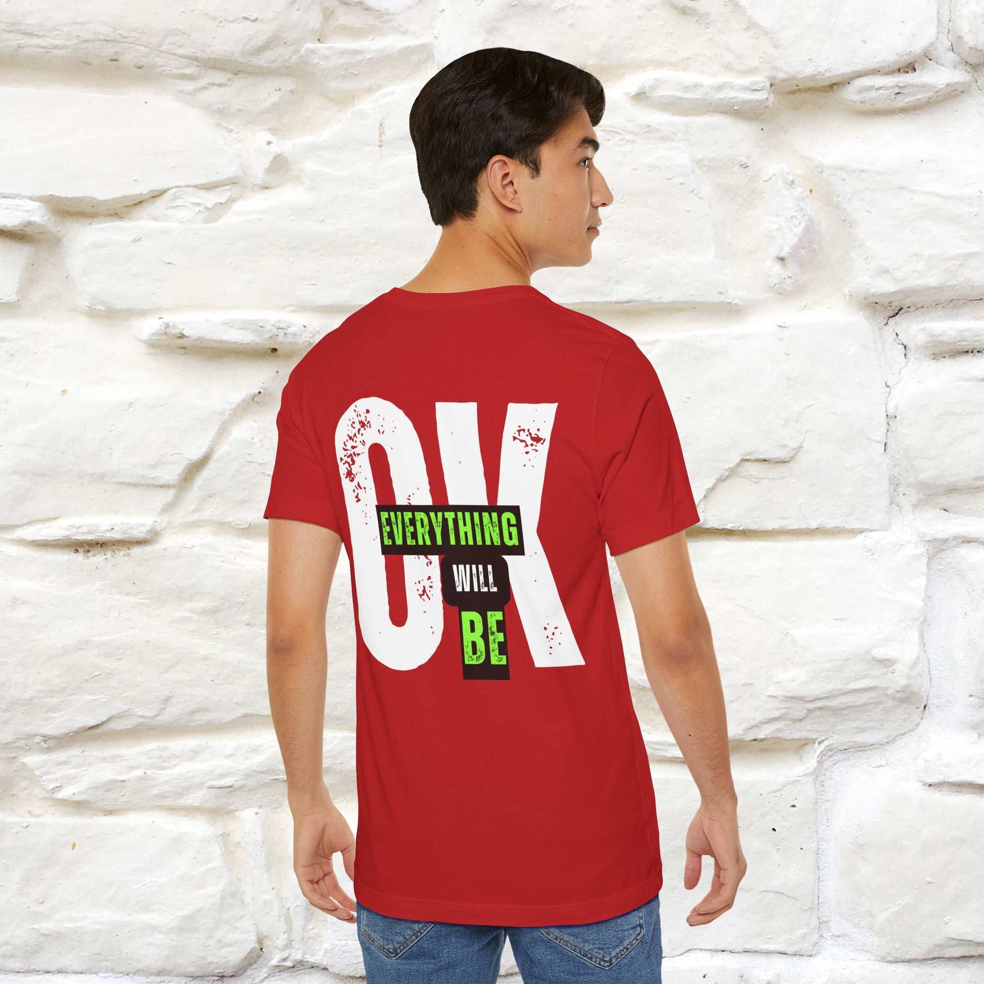 ''Everything Will Be Ok '' Cat T-Shirt Front and Back Design | Nunu&Miao Studio - Nunu&Miao Studio