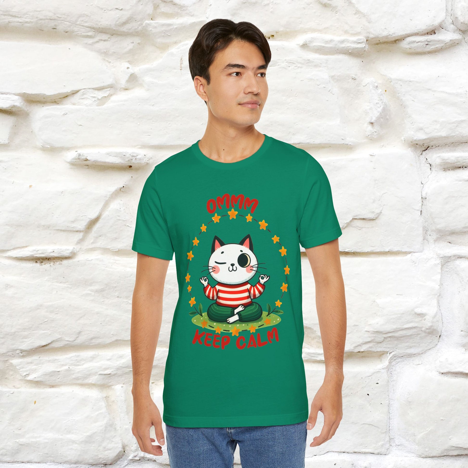 ''Ommm, Keep Calm'' Cat T-Shirt | Nunu&Miao Studio - Nunu&Miao Studio