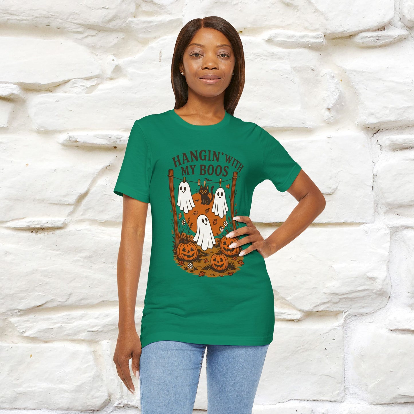 "Hanging With My Boos" Halloween Cat T-shirt |Nunu&Miao Studio - Nunu&Miao Studio