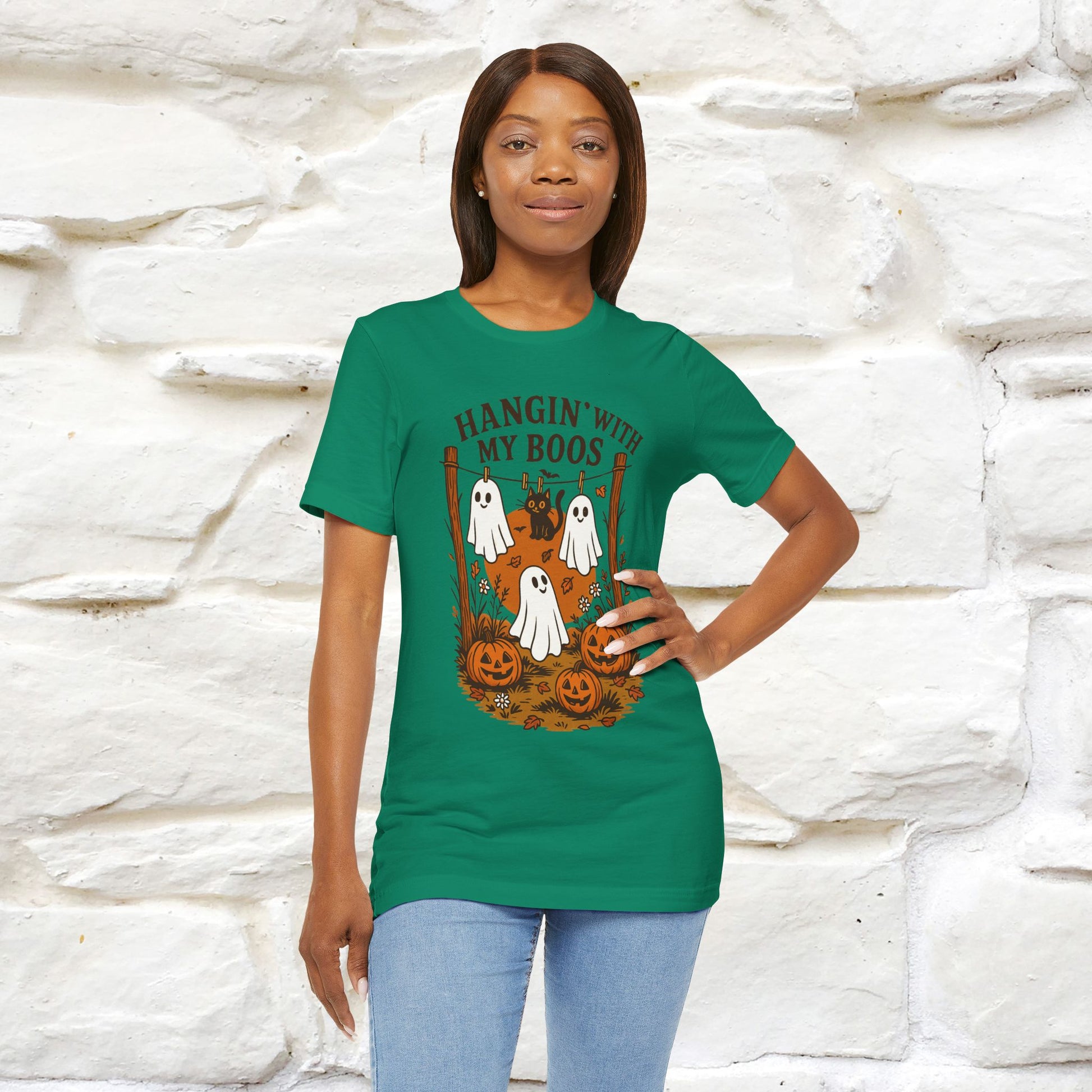 "Hanging With My Boos" Halloween Cat T-shirt |Nunu&Miao Studio - Nunu&Miao Studio