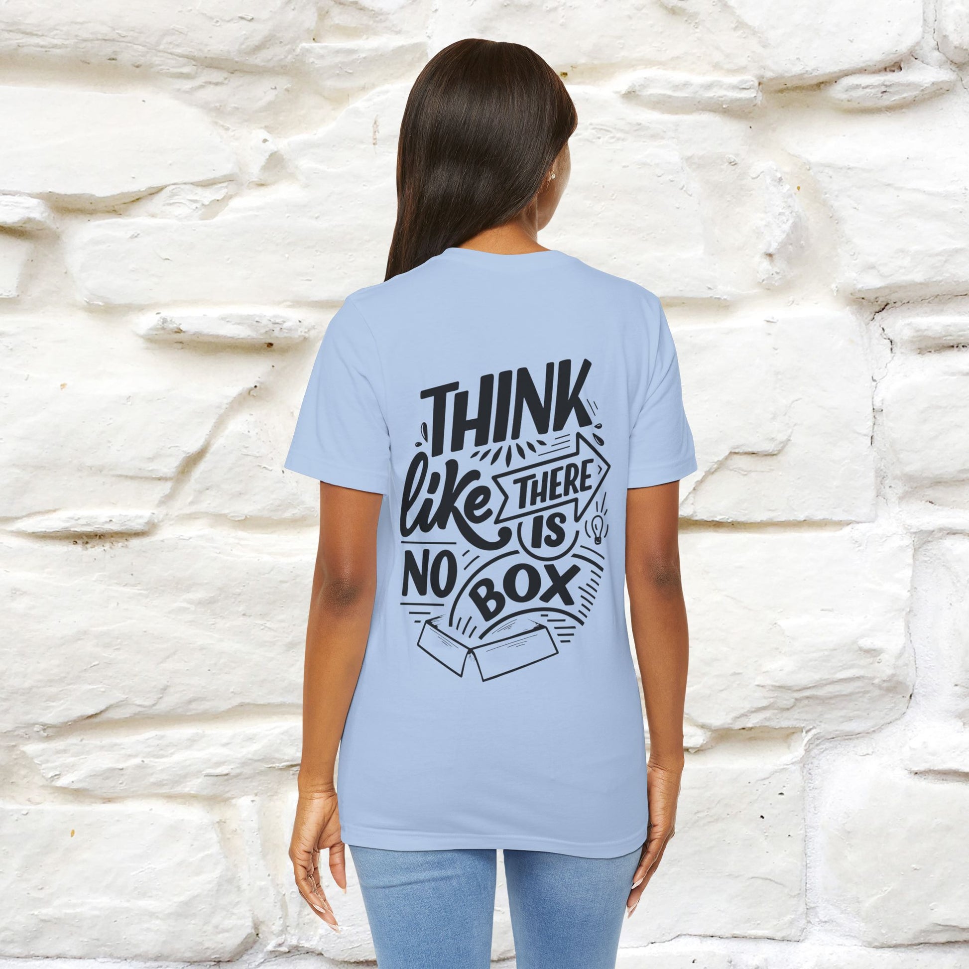 "Think Like There Is No Box" Cat T-Shirt| Front & Back Design | Nunu&Miao Studio - Nunu&Miao Studio
