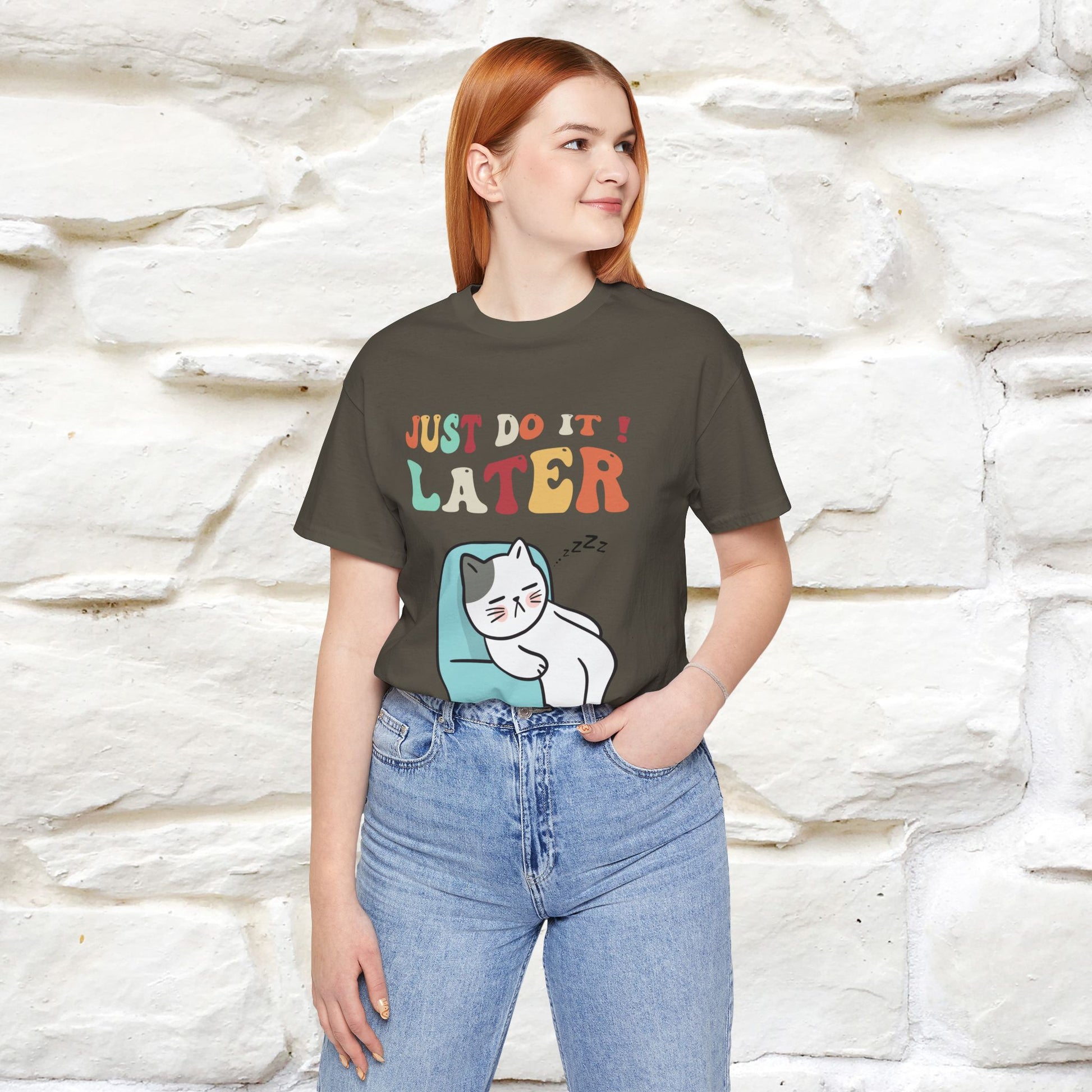 "Just Do It Later" Cat T-shirt |Nunu&Miao Studio - Nunu&Miao Studio